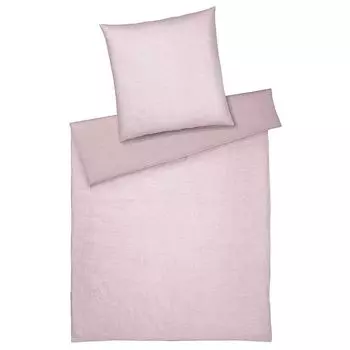 Элегантный комплект постельного белья полульняного цвета 7088 Whisper color порошок размер 155х220см+80х80 Elegante