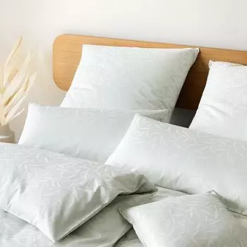 Элегантный комплект сатинового постельного белья Mako Muriel цвет пастельный зеленый размер 155х200+80х80 Elegante