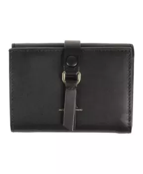 Элегантный кошелек тройного сложения с золотой металлической пряжкой A.P.C., черный