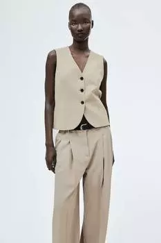 Элегантный костюмный жилет H&M, бежевый