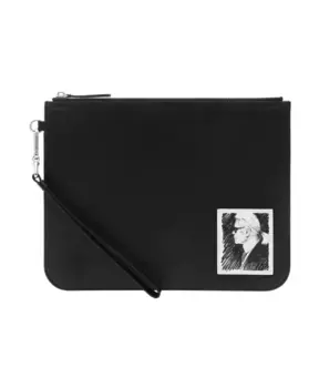 Элегантный кожаный клатч Karl Lagerfeld, черный