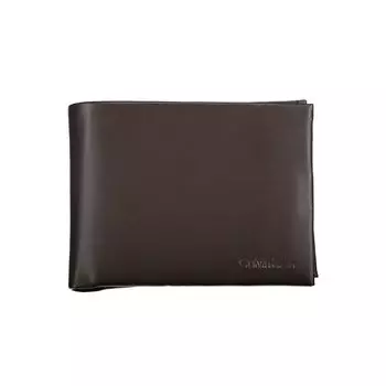 Элегантный кожаный кошелек с двумя отделениями Calvin Klein, коричневый