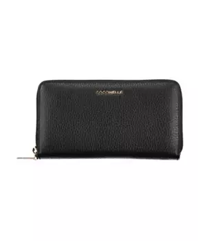 Элегантный кожаный кошелек с несколькими отделениями. Coccinelle, черный