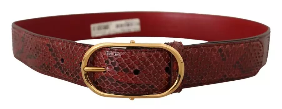 Элегантный красный ремень из змеиной кожи Dolce & Gabbana