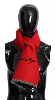 Элегантный красный шарф унисекс из смеси шерсти Givenchy