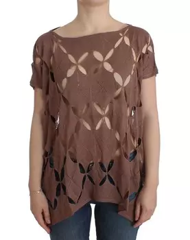 Элегантный легкий свитер с короткими рукавами John Galliano, коричневый