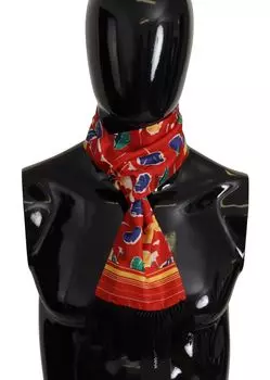 Элегантный многоцветный шелковый мужской шарф Dolce & Gabbana