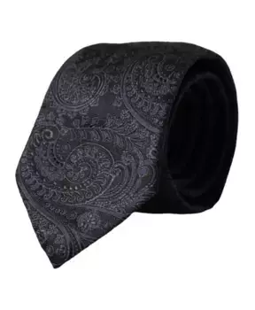 Элегантный мужской шелковый галстук с рисунком Dolce & Gabbana, черный