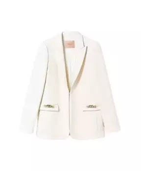 Элегантный пиджак с цепочками Twinset, бежевый