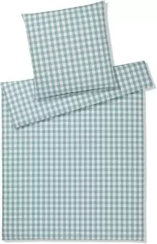 Элегантный плетеный чехол на подушку из перкаля индивидуально Quadro цвет шалфей размер 70х90см Elegante