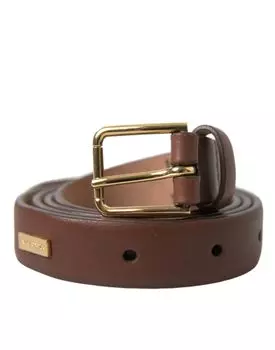 Элегантный пояс из коричневой телячьей кожи Dolce & Gabbana