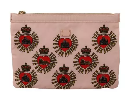 Элегантный розовый кошелек-клатч в форме сердца Dolce & Gabbana