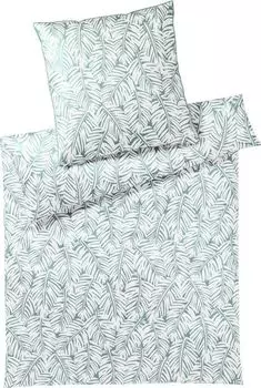 Элегантный сатиновый комплект постельного белья Mako Maze цвет зелёные джунгли размер 135х200см+40х80 Elegante