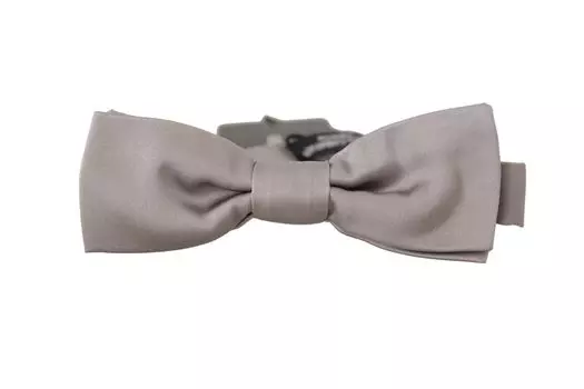 Элегантный серебристый шелковый галстук-бабочка для изысканного вечера Dolce & Gabbana