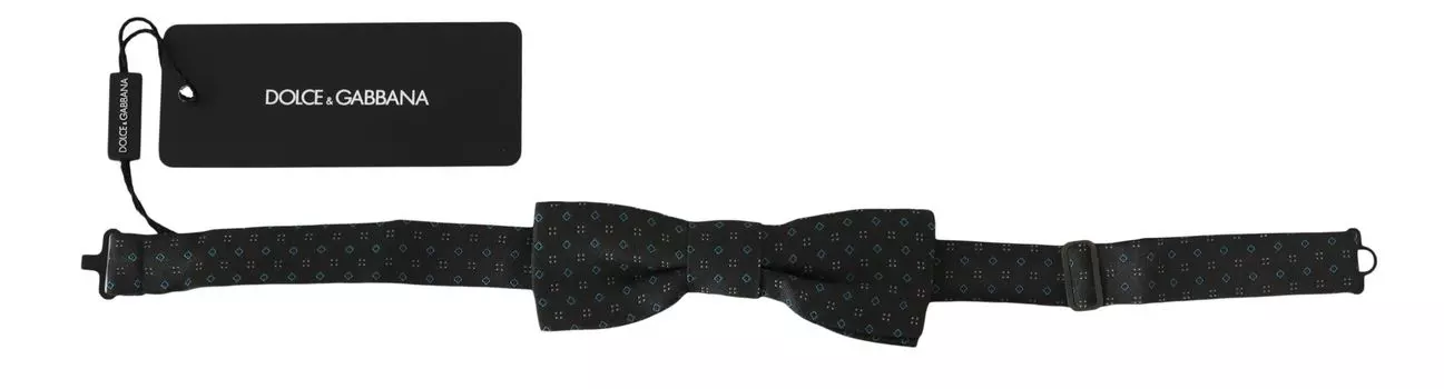 Элегантный серый шелковый узорчатый галстук-бабочка Dolce & Gabbana