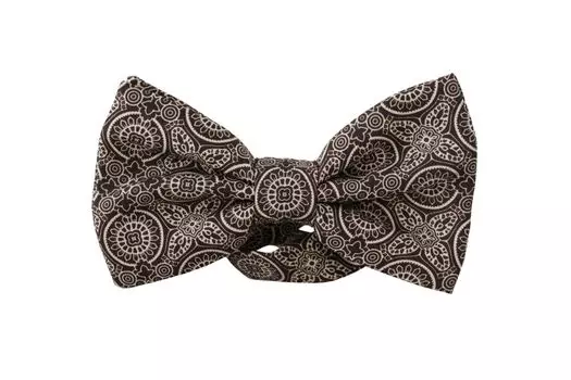 Элегантный шелковый черно-белый галстук-бабочка Dolce & Gabbana