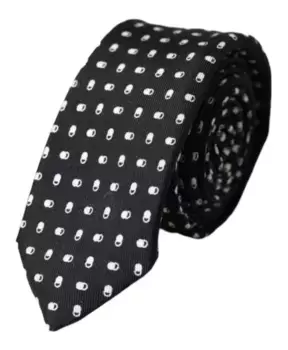 Элегантный шелковый галстук с логотипом Dolce & Gabbana, черный