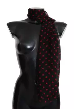 Элегантный шелковый шарф-накидка черного и красного цветов Dolce & Gabbana, черный/красный