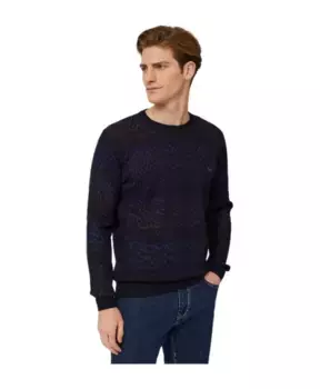 Элегантный шерстяной свитер с зигзагом Harmont & Blaine, синий