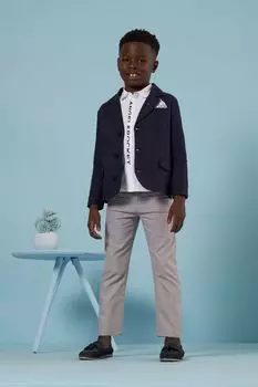 Элегантный синий фактурный блейзер Harrington Angel & Rocket, синий