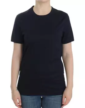 Элегантный синий хлопковый свитер Ermanno Scervino