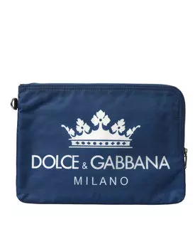 Элегантный синий нейлоновый клатч на молнии Dolce & Gabbana
