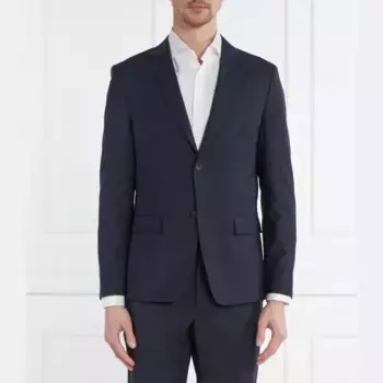 Элегантный современный шерстяной жакет стандартного кроя Calvin Klein, синий