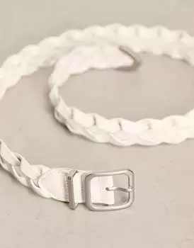 Элегантный тканый ремень цвета экрю ASOS DESIGN
