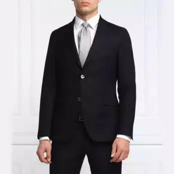 Элегантный тонкий шерстяной жакет строгого кроя Oscar Jacobson, синий