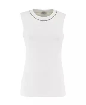 Элегантный топ без рукавов для модного обновления Peserico, белый