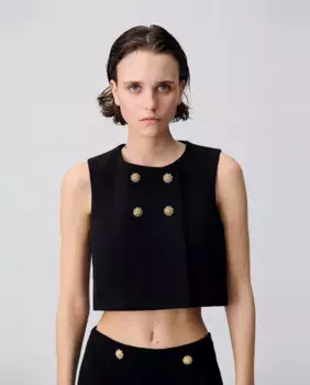 Элегантный топ-безрукавка для женщин Claudie Pierlot, черный