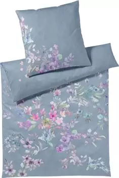Элегантный трикотажный комплект постельного белья Mako Amazing Jersey цвет дымчатый синий размер 155х220+40х80см Elegante