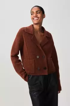 Элегантный трикотажный пиджак кардиган с воротником Next, оранжевый