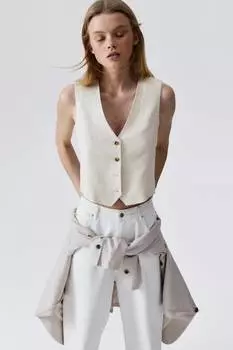 Элегантный жилет H&M, бежевый