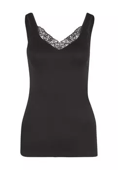 Элегантный жилет на широких бретелях и кружеве для женщин mey, черный