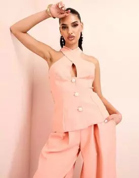 Элегантный жилет персикового цвета с бантом ASOS