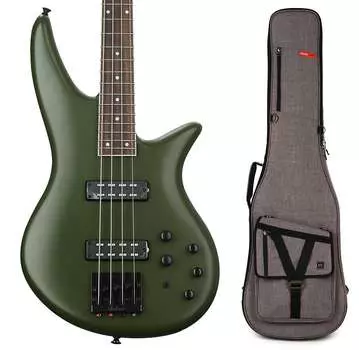 Электрическая бас-гитара Jackson X Series Spectra SBX IV — матовый армейский серый комплект с сумкой для бас-гитары Gator Transit — светло-серый Jackson + Gator 2919904520=1 GT-BASS-GRY=1