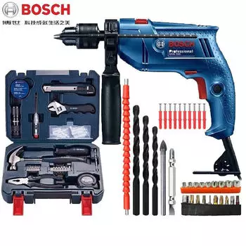 Электрическая дрель Bosch, бытовая ударная дрель, мощная электрическая ручная дрель GSB550, электрическая отвертка, регулировка вперед и назад