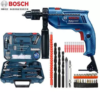 Электрическая дрель Bosch, бытовая ударная дрель, мощная электрическая ручная дрель GSB550, электрическая отвертка, регулировка вперед и назад