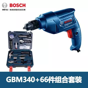 Электрическая дрель Bosch ручная дрель GBM340 бытовая многофункциональная профессиональная электрическая отвертка для завинчивания и сверления в одном станке