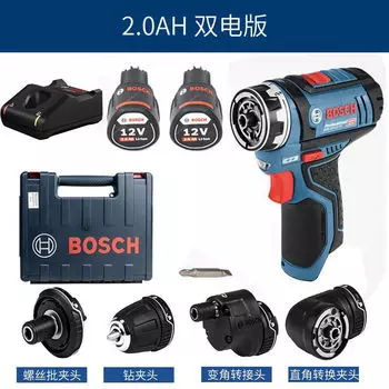 Дрель аккумуляторная Bosch GSR12V-30 + два аккумулятора, зарядное устройство, головки