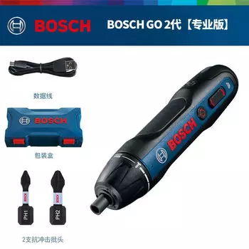 Отвертка электрическая Bosch Go + насадки, 2 штуки