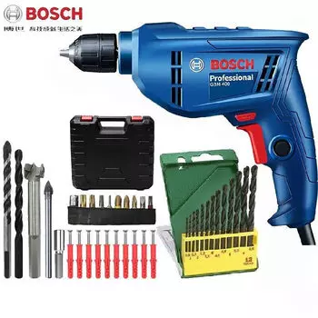 Дрель электрическая Bosch GBM400KL + набор сверл