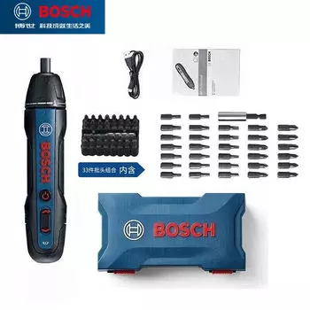 Электрическая отвертка Bosch, электрическая партия GO2, отвертка с литиевой батареей, перезаряжаемая ручная дрель, ящик для инструментов, профессиональный набор
