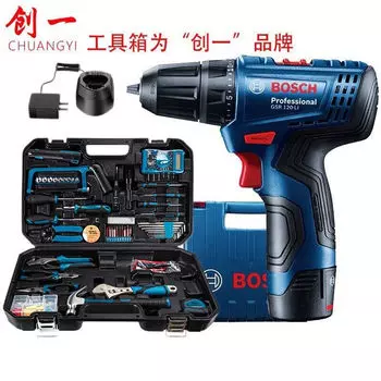 Дрель аккумуляторная Bosch Chuangyi GSR120-Li + ящик для инструментов, 108 предметов