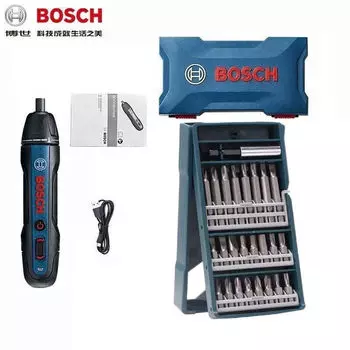 Электрическая перезаряжаемая отвертка Bosch GO2 с насадками