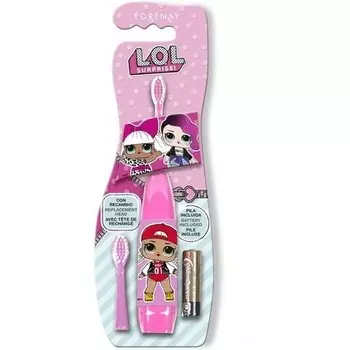 Электрическая зубная щетка для детей Lol Surprise на батарейках. В комплект входят 2 насадки щетки. L.O.L. Surprise
