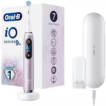 Электрическая зубная щетка Oral-B Io 9 с магнитной технологией и 7 программами очистки Розовый кварц Розовый, Oral B
