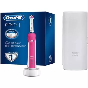 Электрическая зубная щетка Pro 750, розовая, в дорожном футляре, Oral B