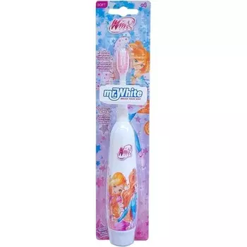 Электрическая зубная щетка Winx для детей на батарейках с мягкой щетиной, подходит для детей от 4 лет, Mr.White